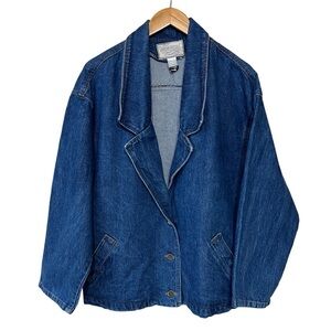 LEARSI Classic Denim Jean Jacket Button Down Women's Size  L
